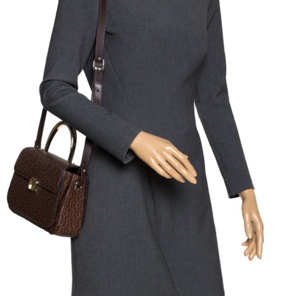 Authentic AIGNER Brown Signature Coated Canvas Genoveva Top Handle Bag - Picture 2 of 10